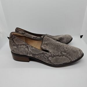 Sofft Severn gray python print suede loafers size 8.5M